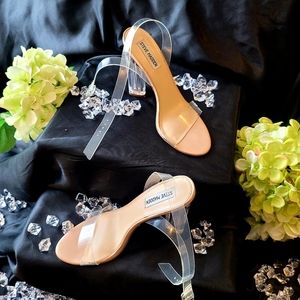 Steve Madden Teena Clear Heel Strap Sandals